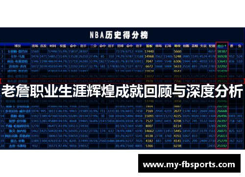 老詹职业生涯辉煌成就回顾与深度分析